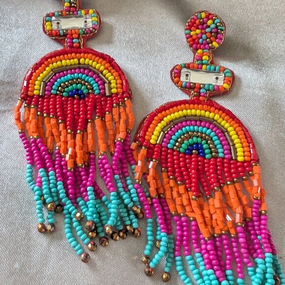 African pattern Beaded cuff bracelet/Earrings - Picture 7 of 7